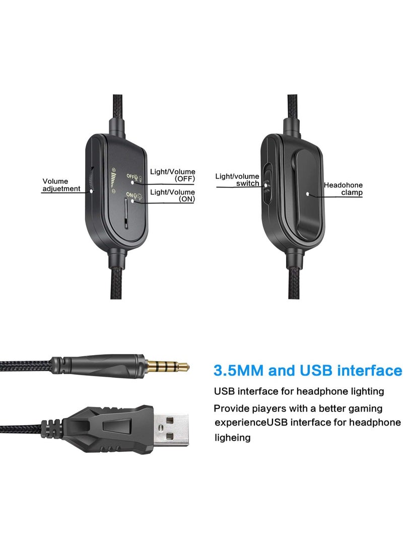 onikuma K8 RGB Gaming Headset 7.1 Surround Sound Noise Canceling Mic ,PC , PS4-3 , Mobile And Xbox - Image 4